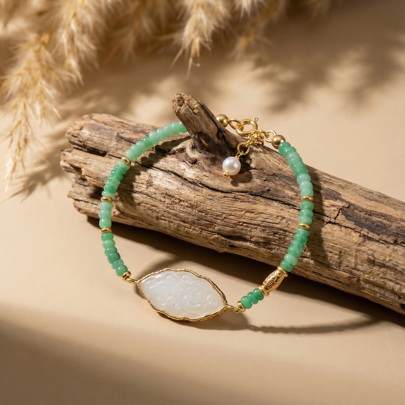 Enchanted Lotus Guatemala Jade Bracelet