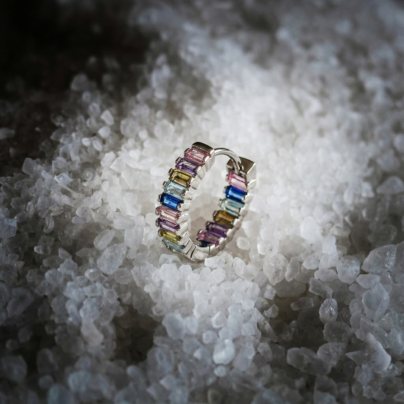 S925 Silver Square Diamond Gradient Earrings