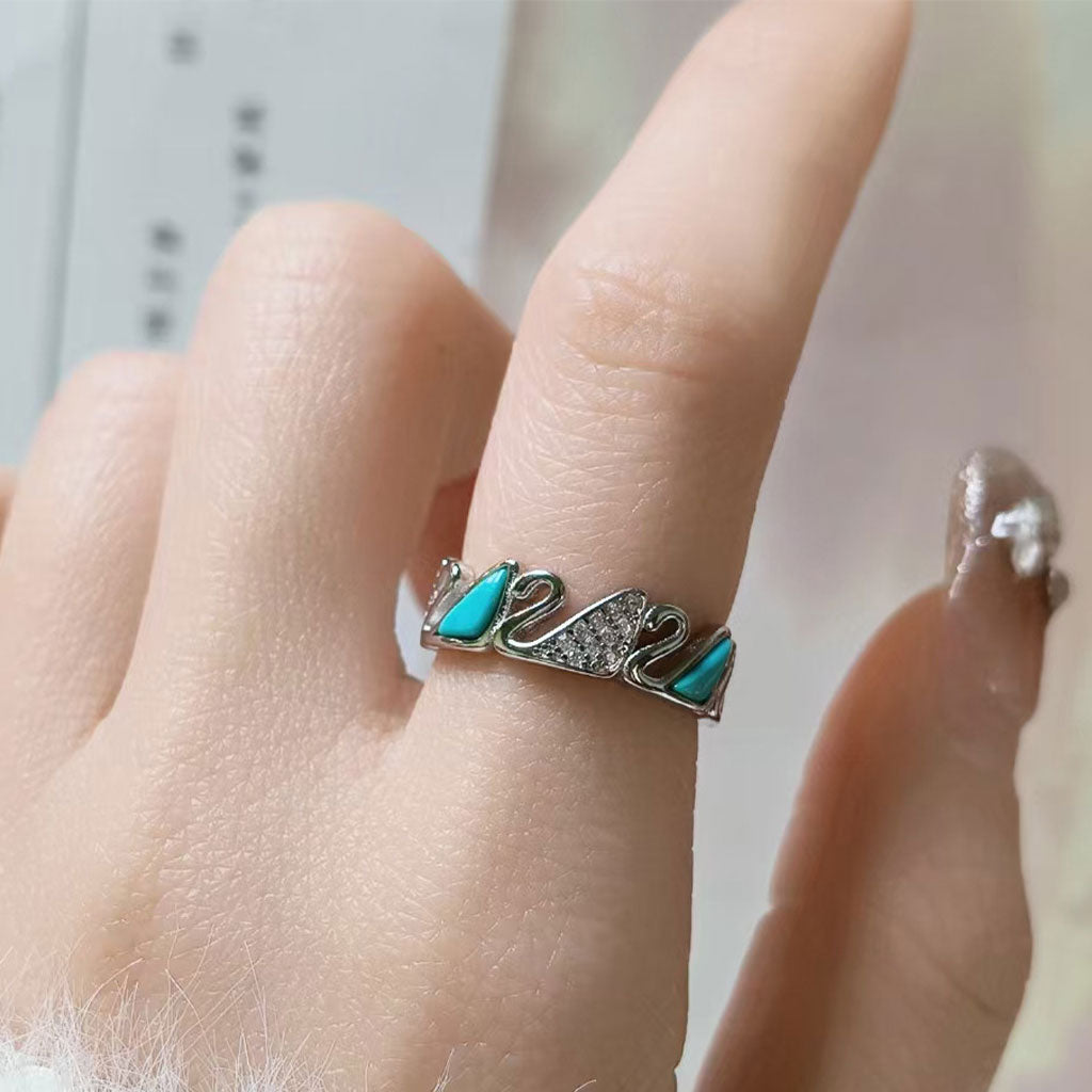 Swan Embrace Turquoise Ring - Veilgem