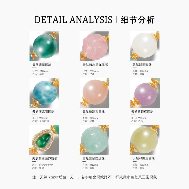 Opal Serenity: Jade & Crystal Charm Bracelet - Veilgem