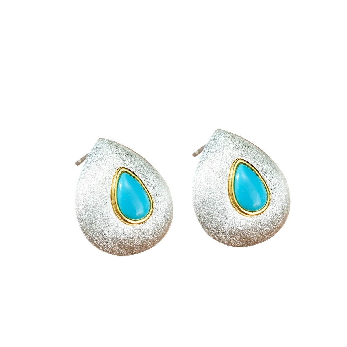 Aqua Grace – Turquoise Teardrop Stud Earrings - Veilgem