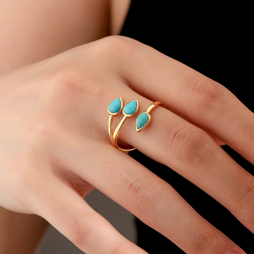 Trinity Dew Turquoise Ring - Veilgem