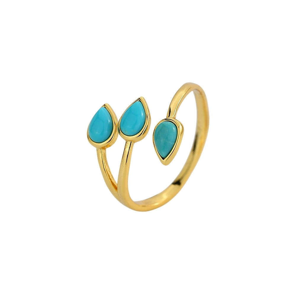 Trinity Dew Turquoise Ring - Veilgem