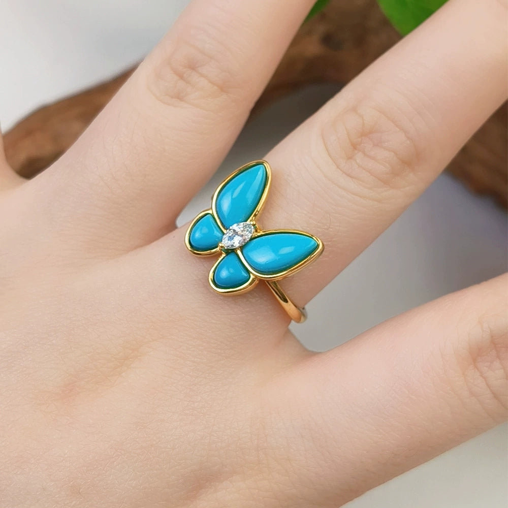 Celestial Butterfly Turquoise Ring - Veilgem