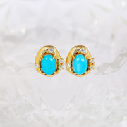 Twilight Oval Turquoise Studs - Veilgem