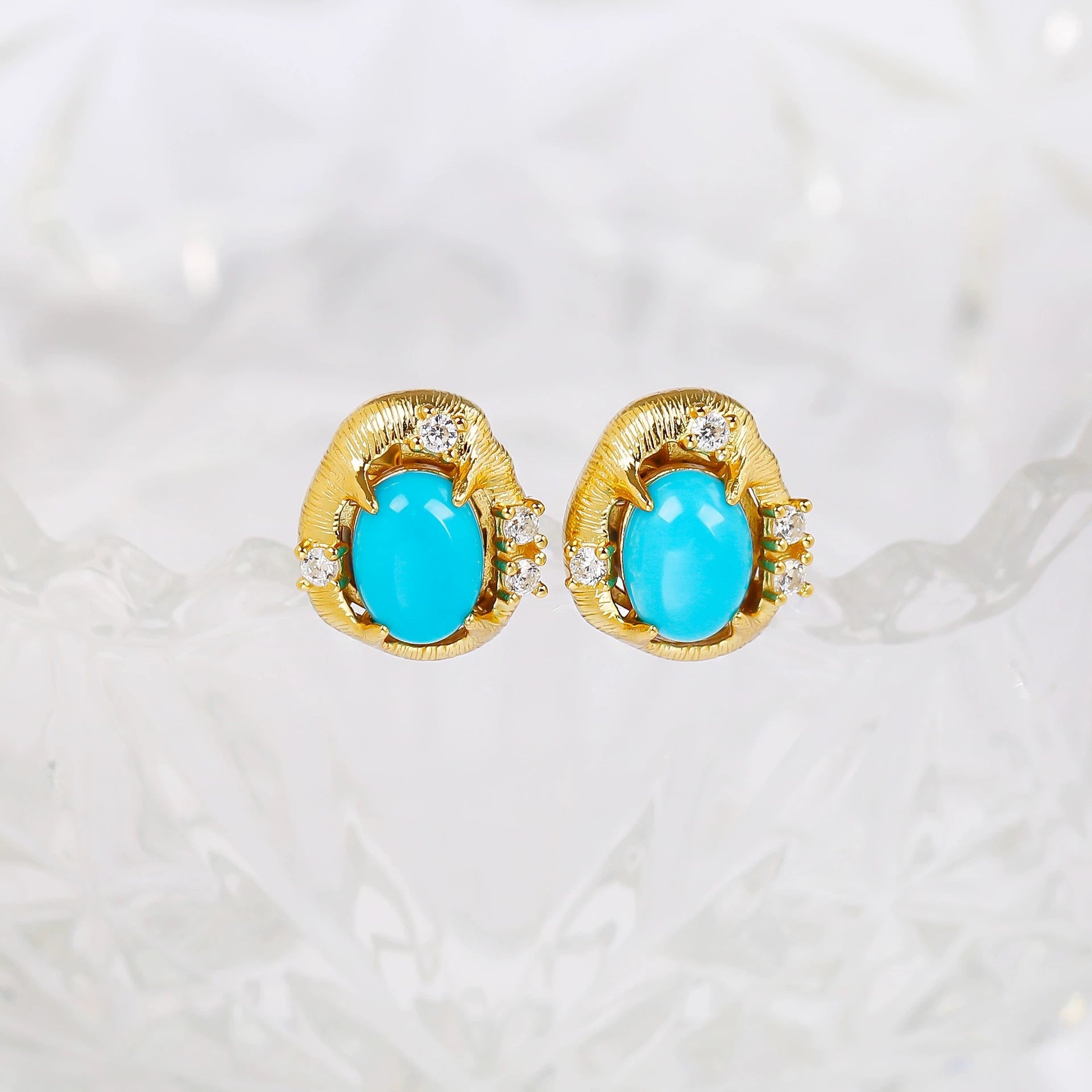 Twilight Oval Turquoise Studs - Veilgem