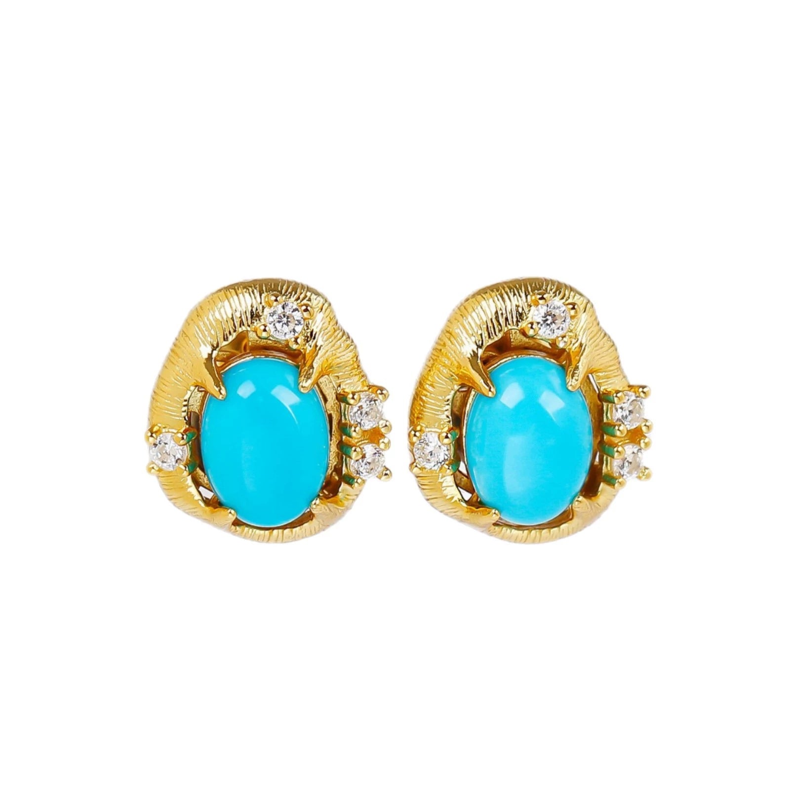 Twilight Oval Turquoise Studs - Veilgem