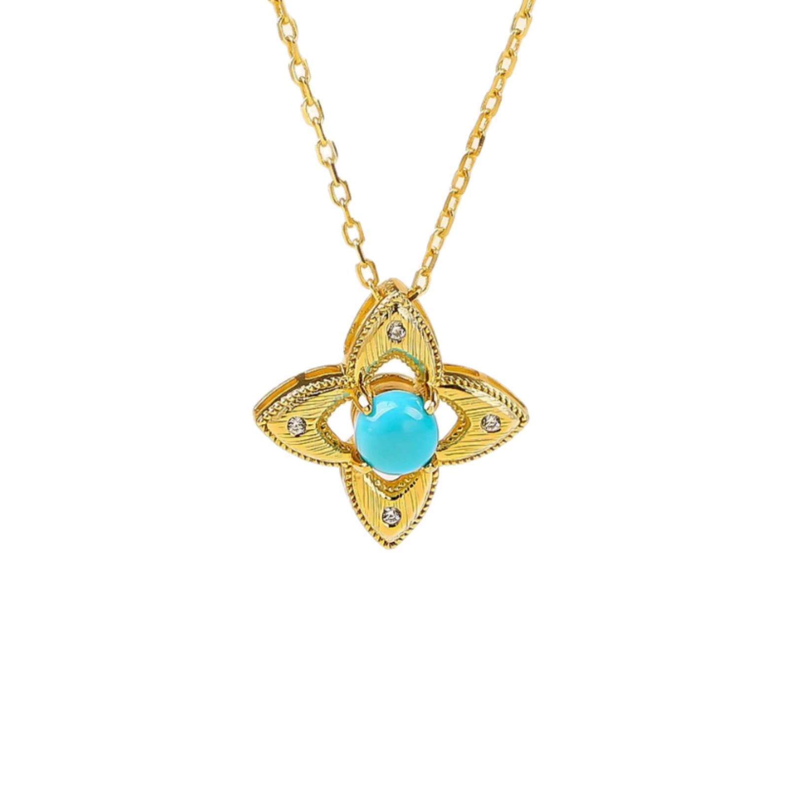 Parisian Rhythm Turquoise Brushed Pendant - Veilgem