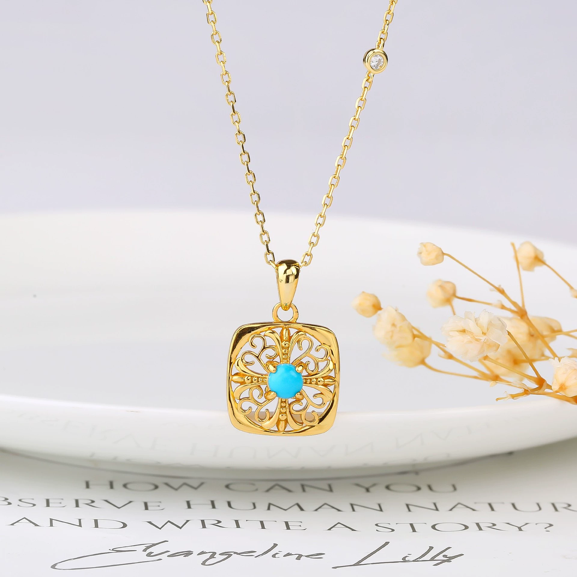 Azure Halo Turquoise Art Pendant - Veilgem