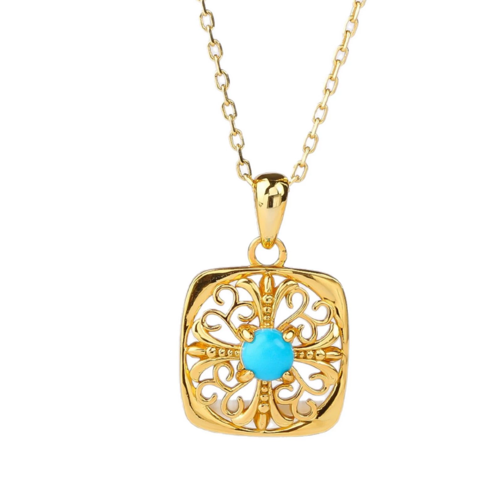 Azure Halo Turquoise Art Pendant