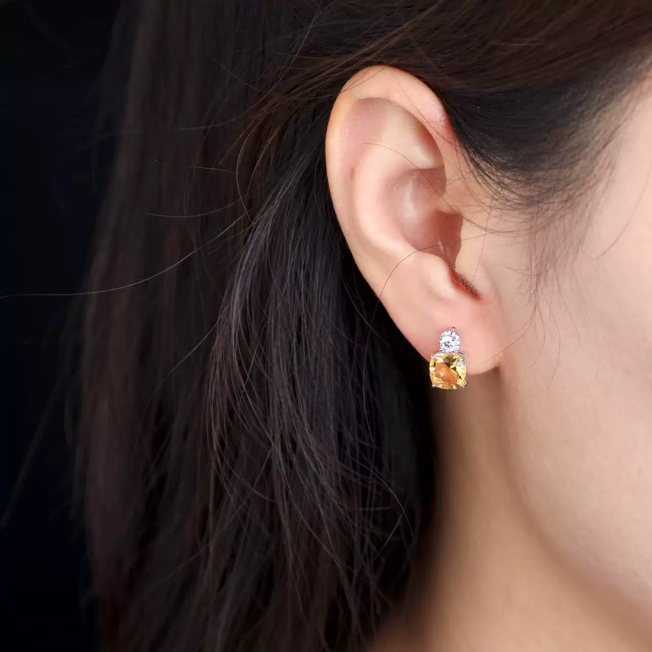 Lemon Light Sugar Cubes - Yellow Crystal Earrings - Veilgem