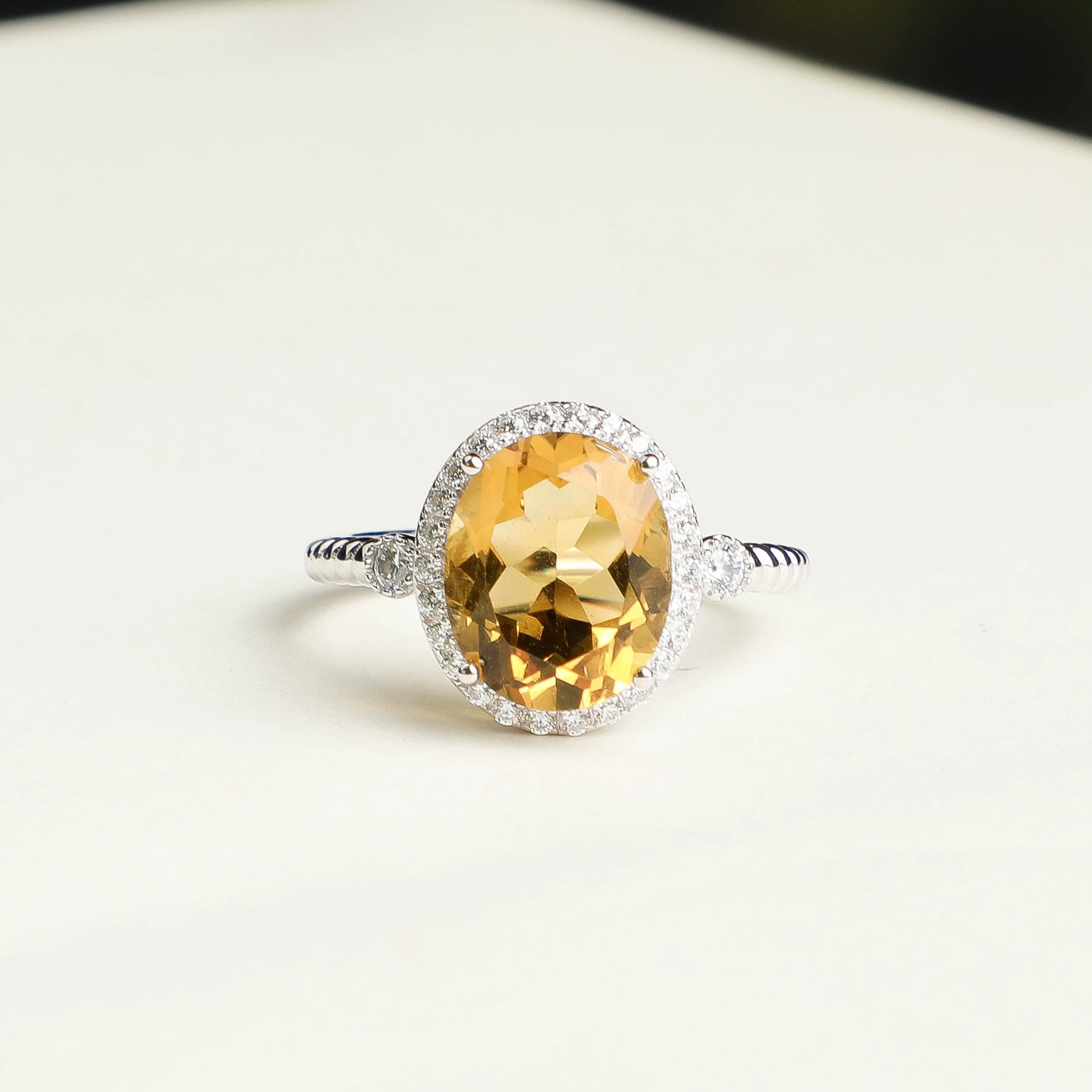 Amber Sunrise - Citrine Open Ring - Veilgem