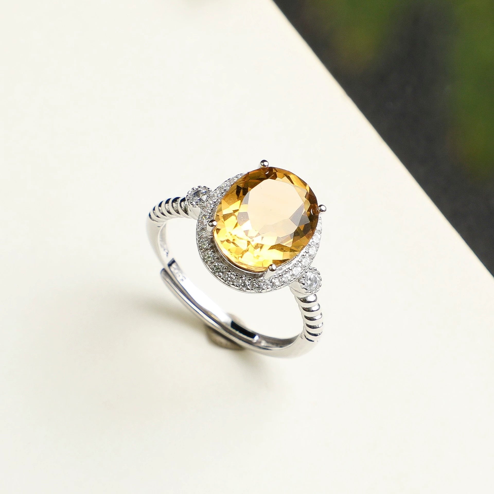 Amber Sunrise - Citrine Open Ring - Veilgem