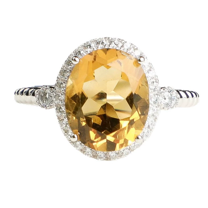 Amber Sunrise - Citrine Open Ring - Veilgem