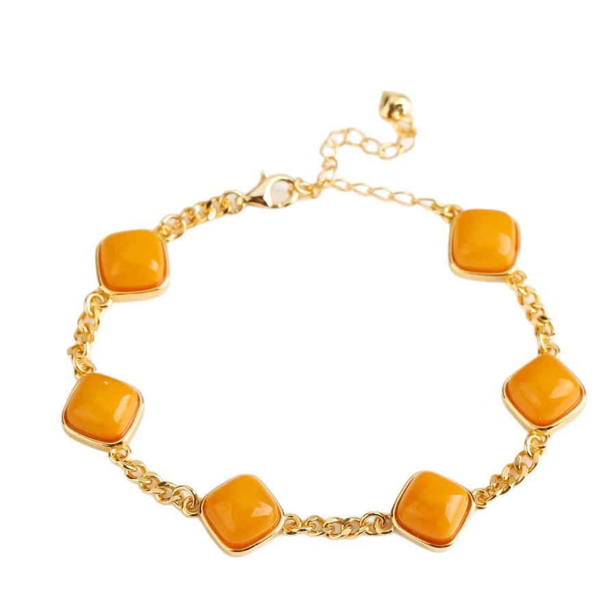 Amber Cast Light Cuban Chain Bracelet - Veilgem