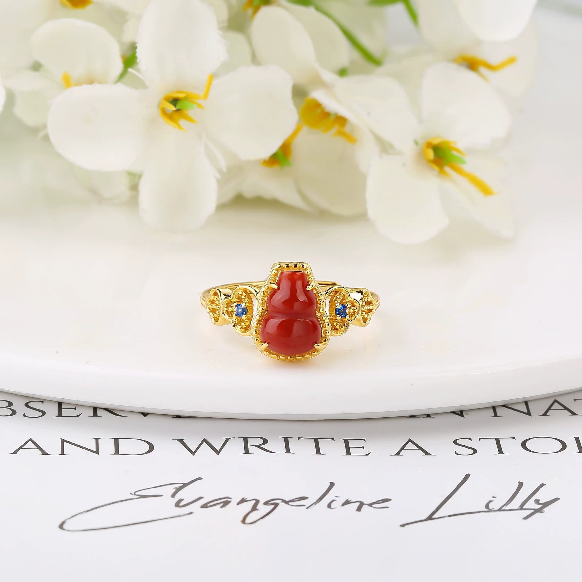 Blessed Gourd Agate Ring - Veilgem