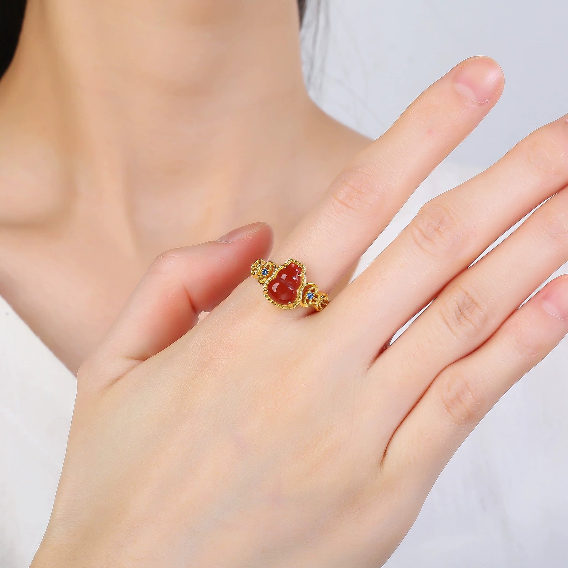 Blessed Gourd Agate Ring - Veilgem