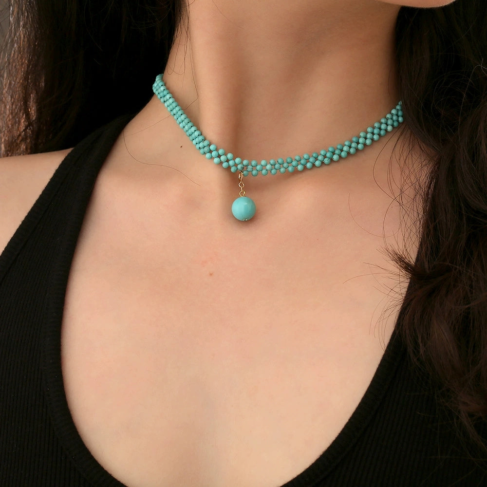 Turquoise Muse Bead Inspiration Necklace - Veilgem