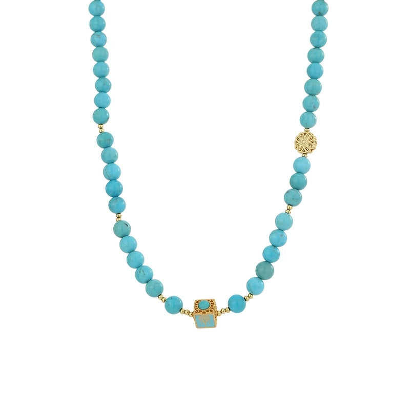 Silent Jade Turquoise Bead Necklace - Veilgem