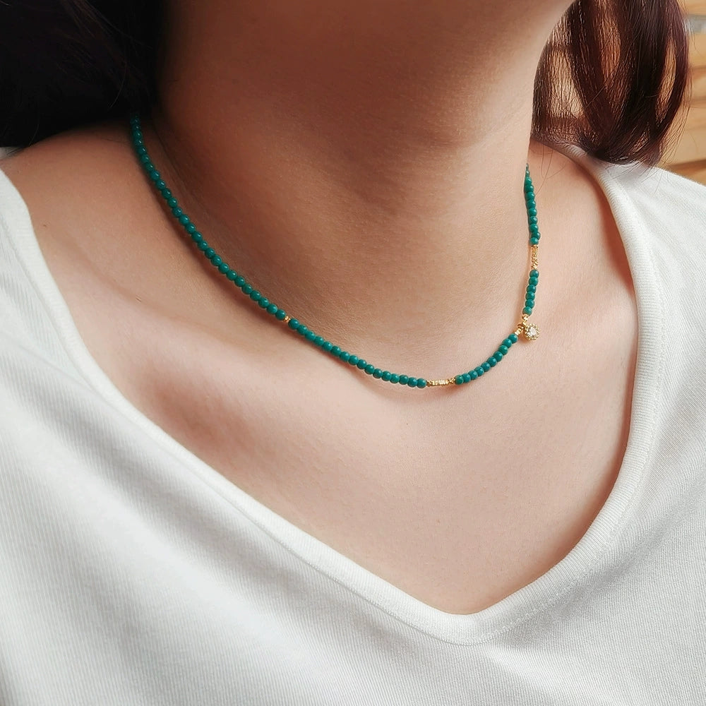 Turquoise City Microparticle Turquoise Clavicle Necklace - Veilgem