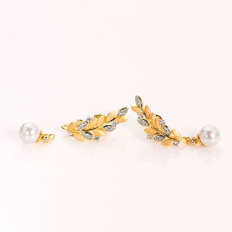 Detachable Pearl Wheat Earrings - Veilgem