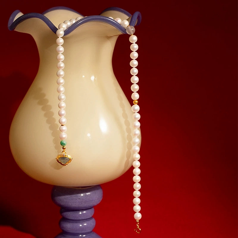 Serene Joy Jade Buddha Pearl Necklace - Veilgem