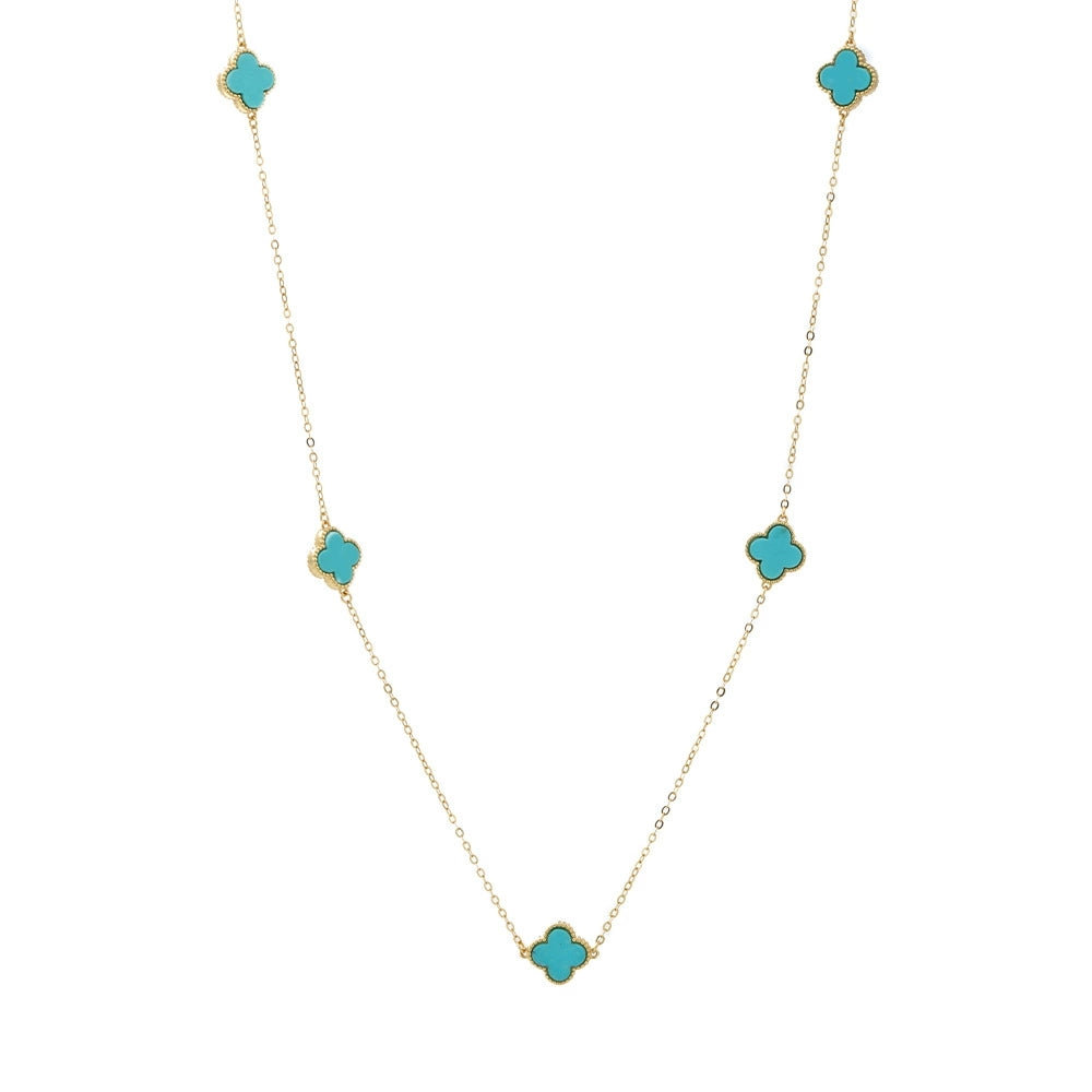Celeste Clover Turquoise Necklace - Veilgem