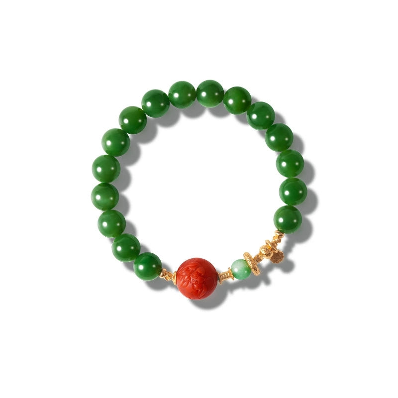 Emerald Harmony Glow · Vitality Red & Green Bracelet - Veilgem