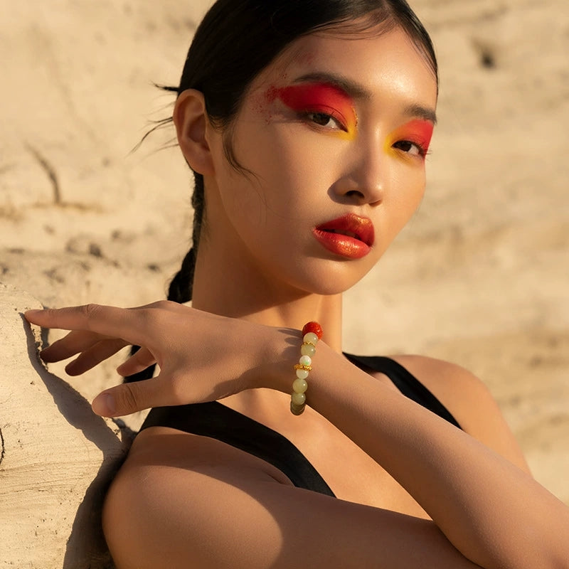 Sunny Water Serenity · Enamel Red Glow Bracelet - Veilgem