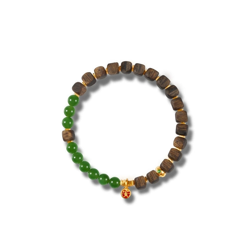 Eternal Harmony Jade & Agarwood Bracelet - Veilgem