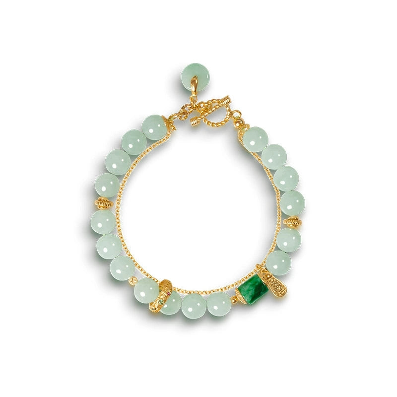 Jade Blessing Peace Lock Bracelet - Veilgem