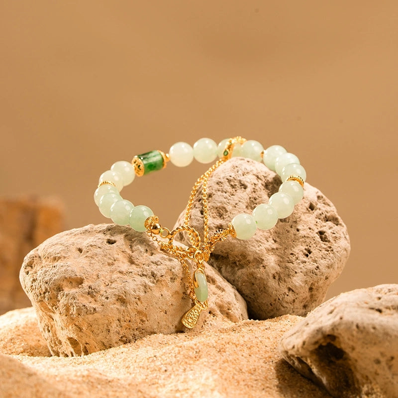 Jade Blessing Peace Lock Bracelet - Veilgem