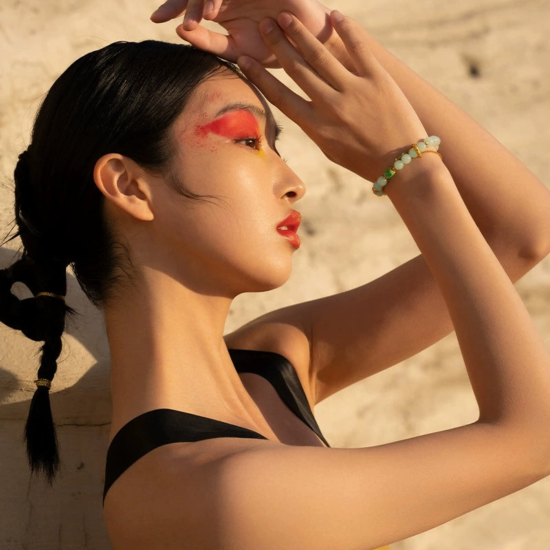 Jade Blessing Peace Lock Bracelet - Veilgem