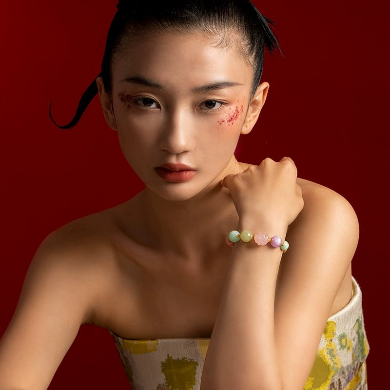 Opal Serenity: Jade & Crystal Charm Bracelet - Veilgem