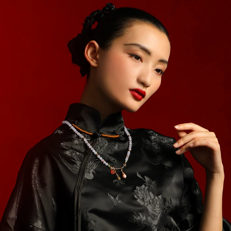 Whispers of Jade - Natural Hetian Jade & Aventurine Necklace - Veilgem