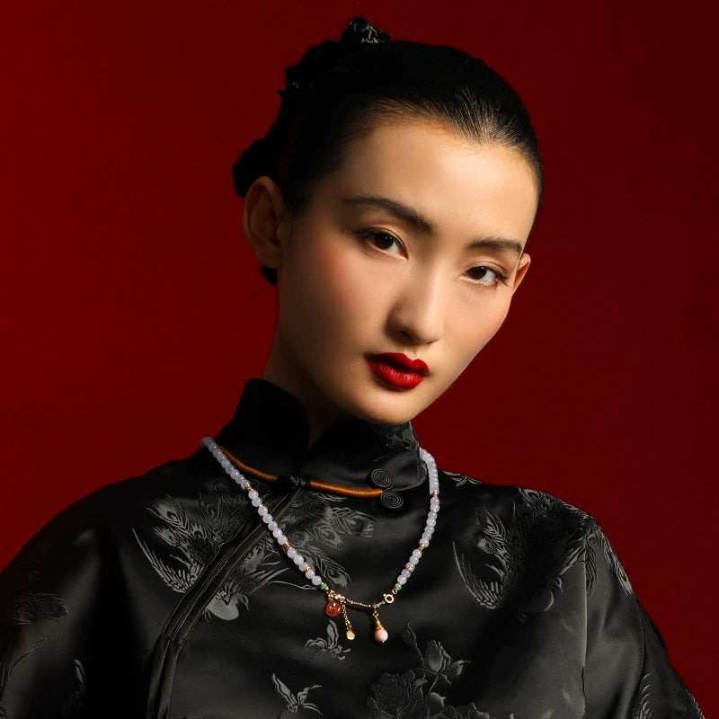 Whispers of Jade - Natural Hetian Jade & Aventurine Necklace - Veilgem