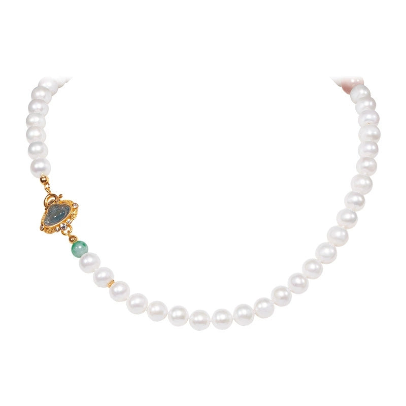 Serene Joy Jade Buddha Pearl Necklace - Veilgem