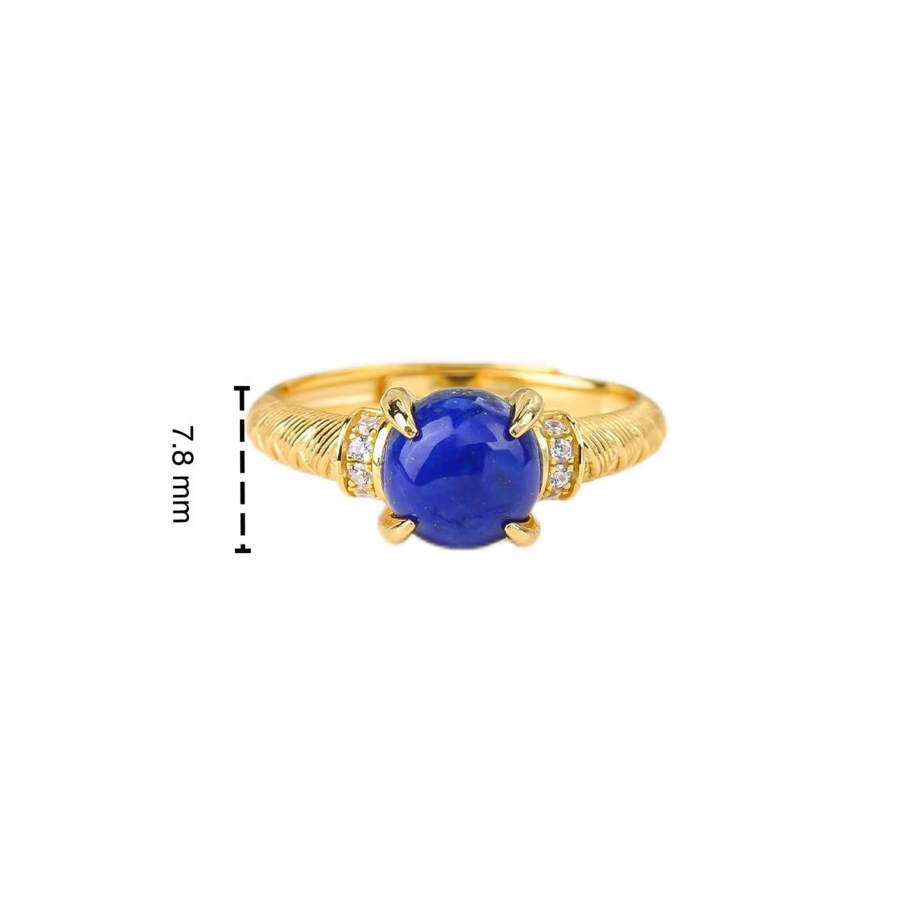 Starry Whisper · 18K Gold Lapis Lazuli Adjustable Ring - Veilgem