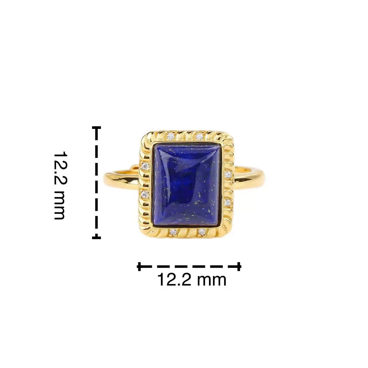 Lapis Serenity Square Lapis Lazuli Ring - Veilgem