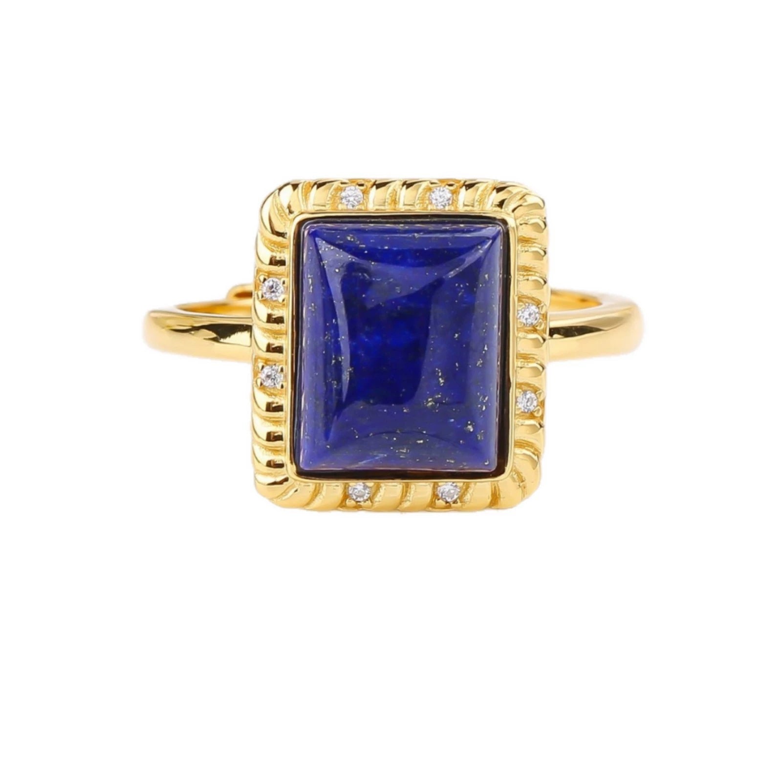 Lapis Serenity Square Lapis Lazuli Ring - Veilgem