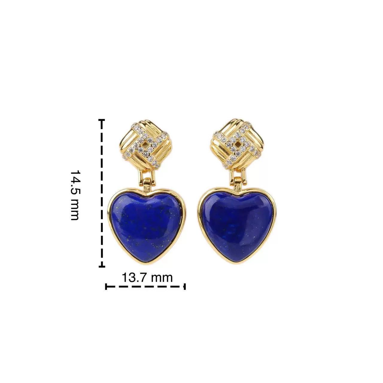 Heart of the Ocean Lapis Lazuli Heart Earrings - Veilgem