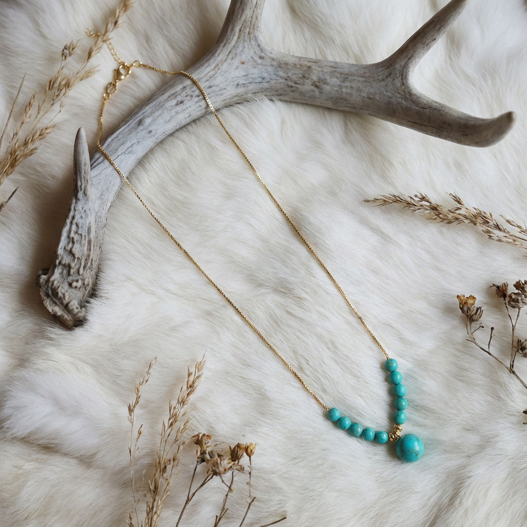 Azure Muse Turquoise Bead Necklace - Veilgem