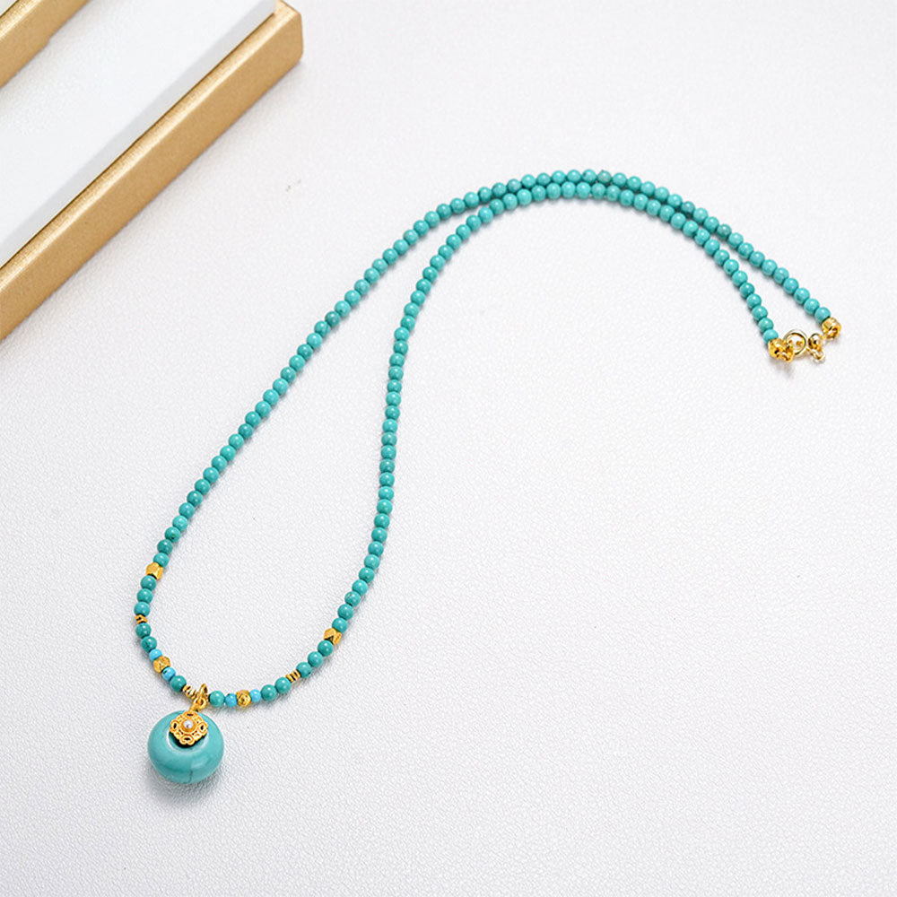 Harmony and Eternity Turquoise Safety Buckle Necklace - Veilgem