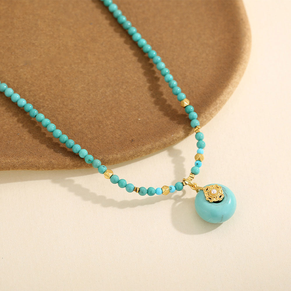 Harmony and Eternity Turquoise Safety Buckle Necklace - Veilgem