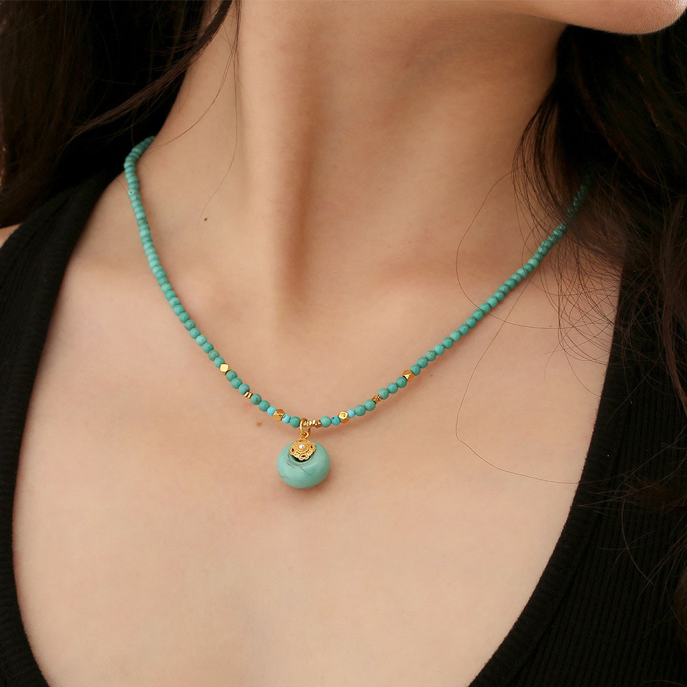 Harmony and Eternity Turquoise Safety Buckle Necklace - Veilgem