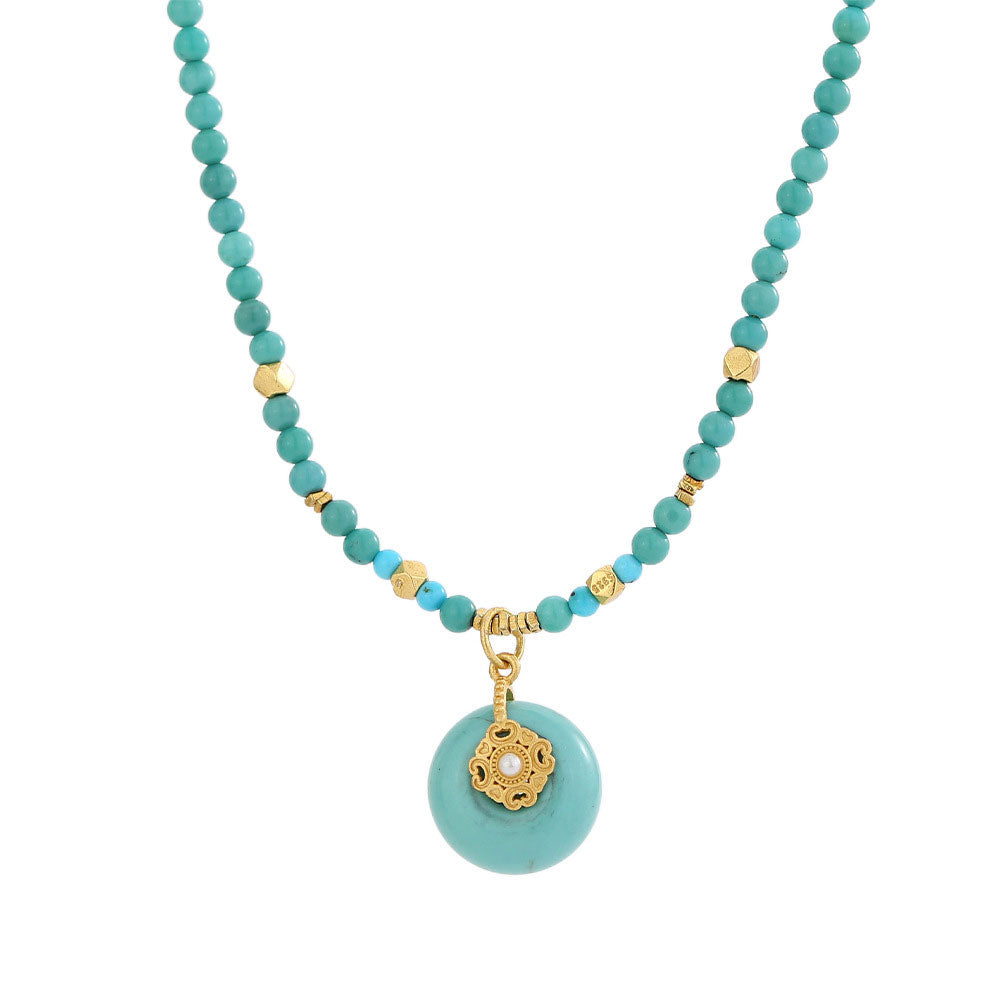 Harmony and Eternity Turquoise Safety Buckle Necklace - Veilgem