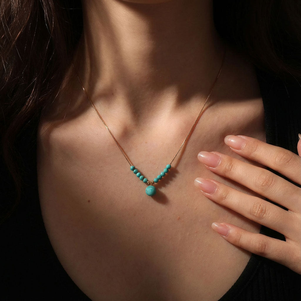 Azure Muse Turquoise Bead Necklace