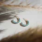 Serenity Charm – Turquoise Bead Stud Earrings - Veilgem