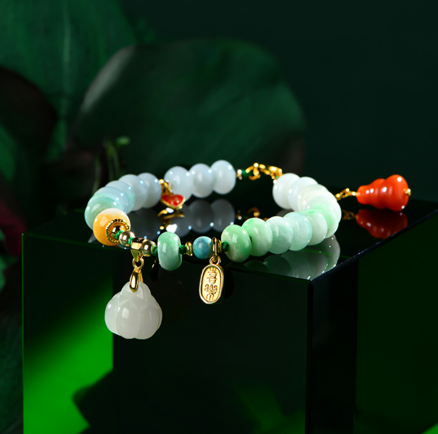 Jade Whisper Blessing Bracelet · Three Treasures Harmony - Veilgem