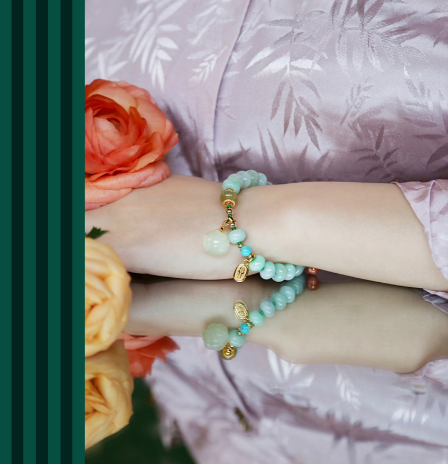 Jade Whisper Blessing Bracelet · Three Treasures Harmony - Veilgem